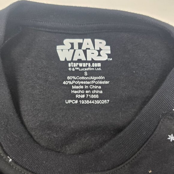 Star Wars Baby Yoda Christmas Sweatshirt Black Small Cotton & Polyester - Picture 4 of 5